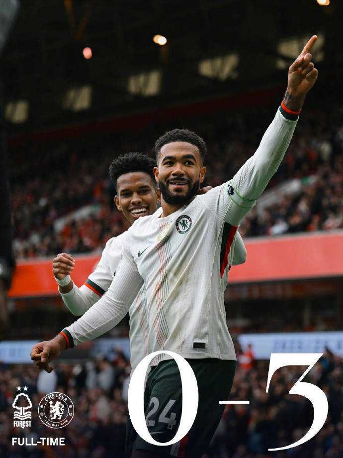 切尔西3比0诺丁汉森林,帕尔默伤停双核发威,队长关键性第一